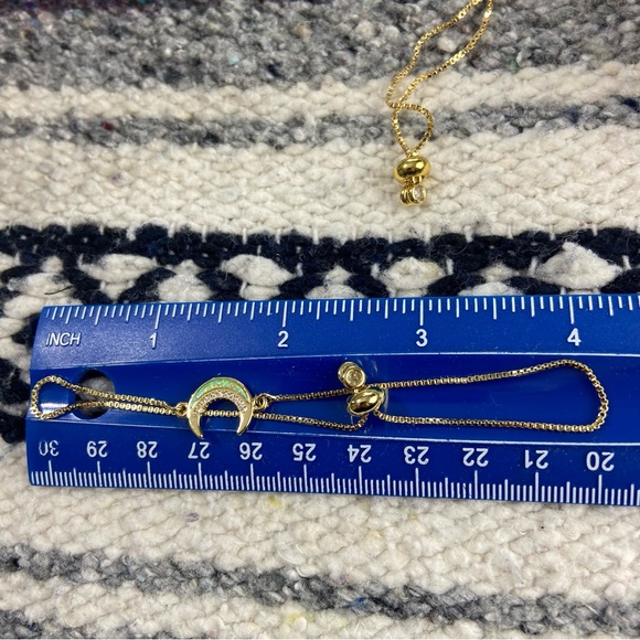 Armcandy Gold Tone Brass Moon Amazonite Bracelet Set of 2 in Box - Picture 5 of 10